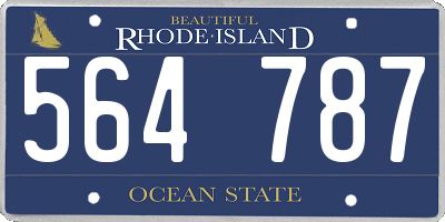 RI license plate 564787