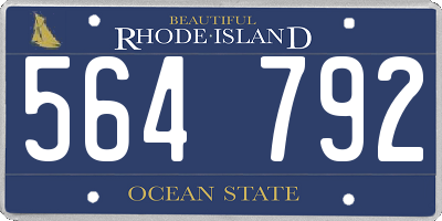 RI license plate 564792