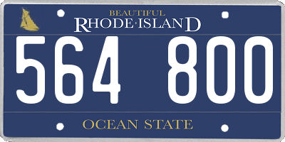RI license plate 564800
