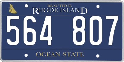 RI license plate 564807