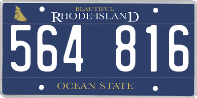 RI license plate 564816