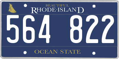 RI license plate 564822