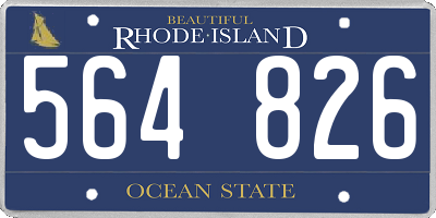 RI license plate 564826