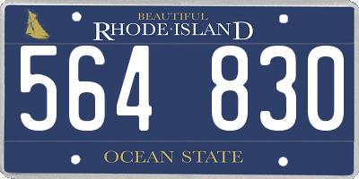 RI license plate 564830