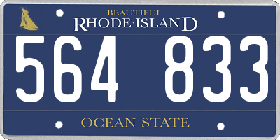 RI license plate 564833