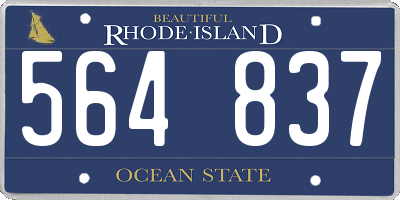 RI license plate 564837