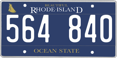 RI license plate 564840