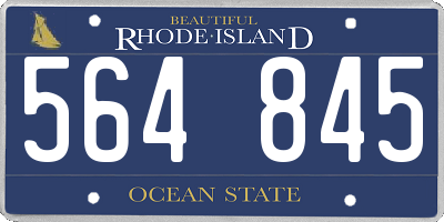 RI license plate 564845