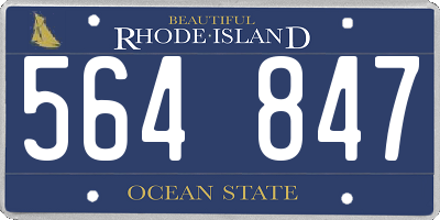 RI license plate 564847