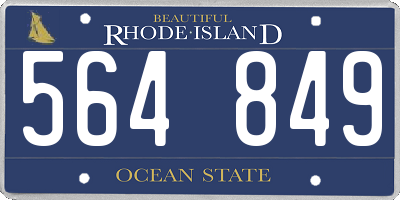 RI license plate 564849