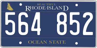 RI license plate 564852