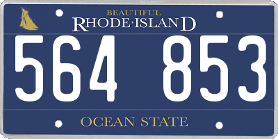 RI license plate 564853