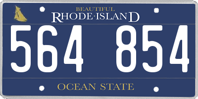 RI license plate 564854