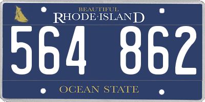 RI license plate 564862