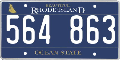 RI license plate 564863