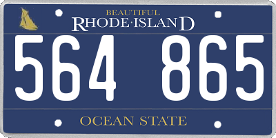 RI license plate 564865