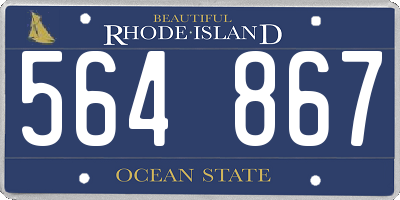 RI license plate 564867