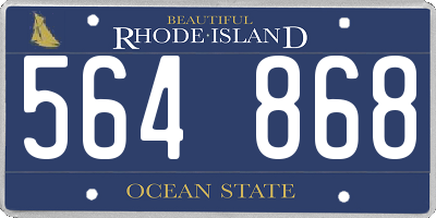 RI license plate 564868