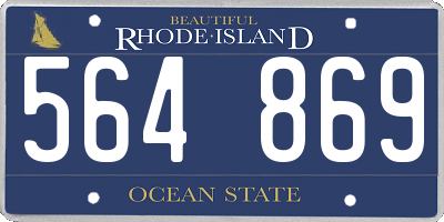 RI license plate 564869