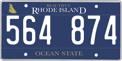 RI license plate 564874