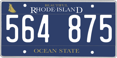 RI license plate 564875