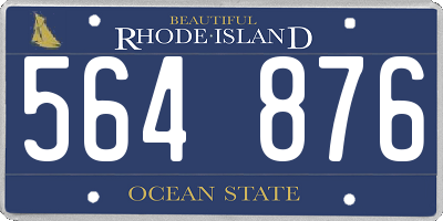 RI license plate 564876
