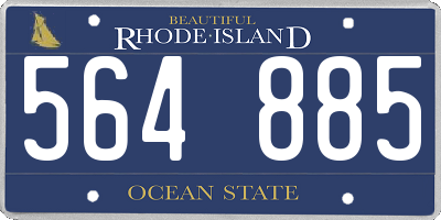 RI license plate 564885