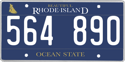 RI license plate 564890