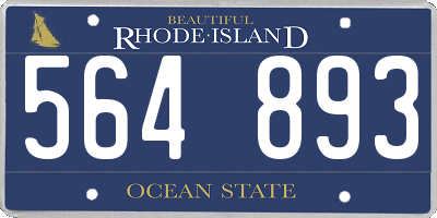 RI license plate 564893