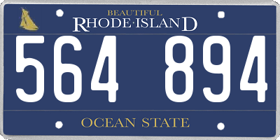 RI license plate 564894