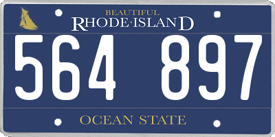 RI license plate 564897