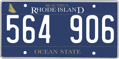 RI license plate 564906
