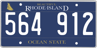 RI license plate 564912