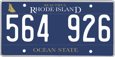 RI license plate 564926