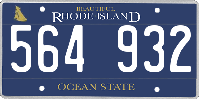 RI license plate 564932