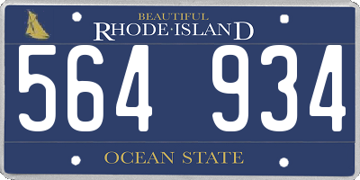 RI license plate 564934