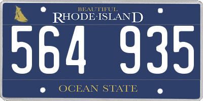 RI license plate 564935