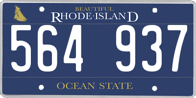 RI license plate 564937