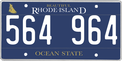 RI license plate 564964