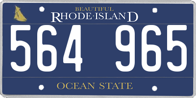 RI license plate 564965