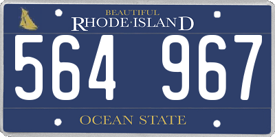 RI license plate 564967