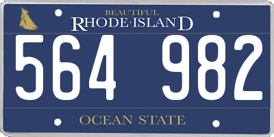 RI license plate 564982
