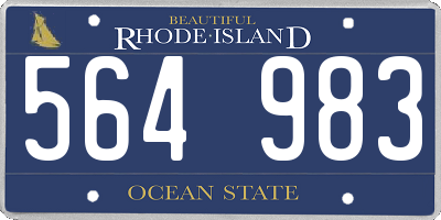 RI license plate 564983