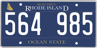 RI license plate 564985
