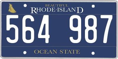RI license plate 564987