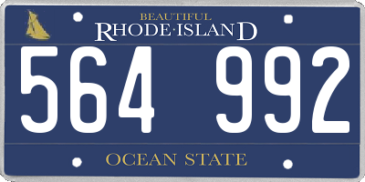 RI license plate 564992