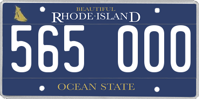 RI license plate 565000