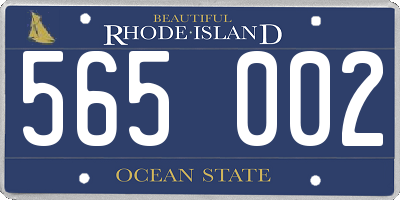 RI license plate 565002