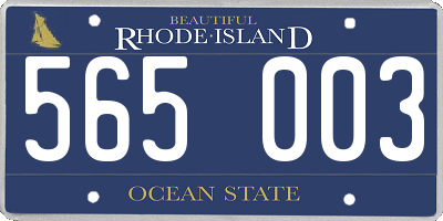 RI license plate 565003