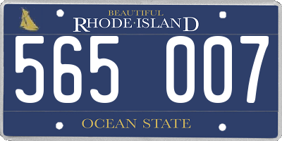 RI license plate 565007